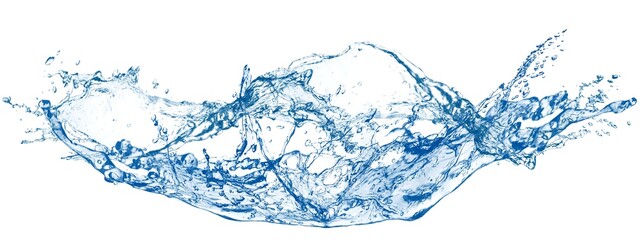白背景に抽象的な青い水しぶきの3dイラスト © k_yu