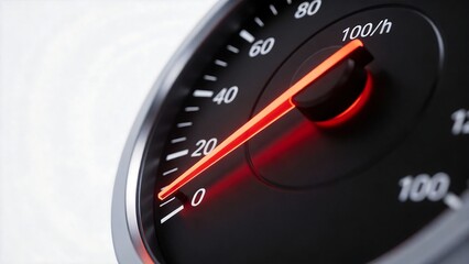 Closeup of a speedometer gauge