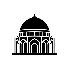 Obraz premium Mosque Vector Icon With Dome And Arches
