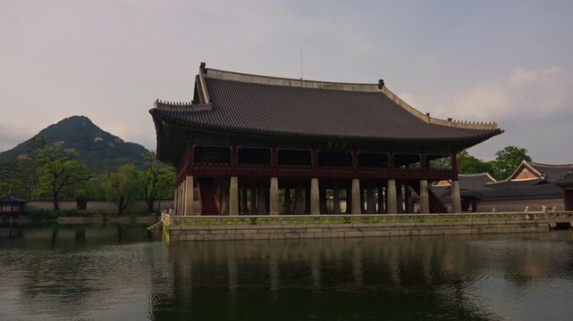 Ancient Korean Palace Buildings in Gyeongbokgung Seoul
