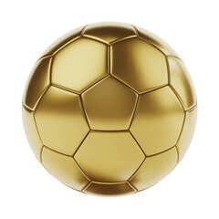 Fototapeta premium Golden soccer ball shiny sports isolated on a transparent background