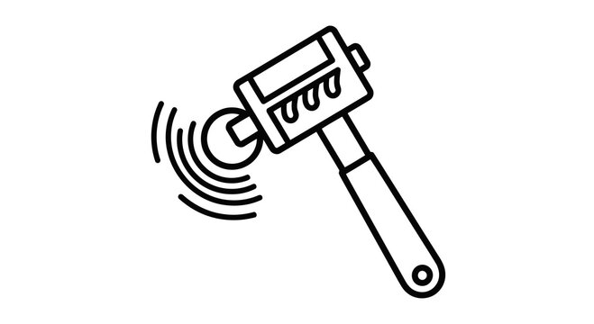 A hammer with a round head making an impact