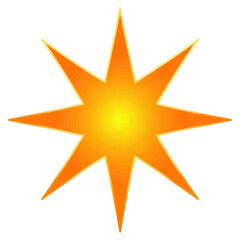 Obraz premium Bright Yellow Eight-Pointed Starburst Vector Icon
