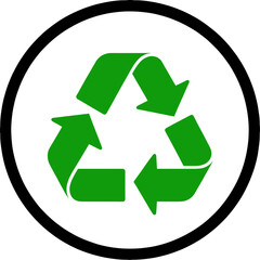 Fototapeta premium Green Recycle Symbol Vector Icon