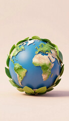 Earth Protected by Leaf Shield &ndash; Sustainable Future Concept