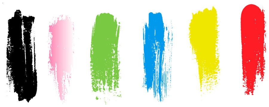 Modern Colorful Brush Stroke Elements. Vector Design.