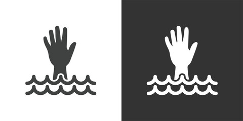 Obraz premium Drowning Victim icon. Solid glyph series icon