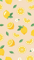 Obraz premium seamless pattern with lemons