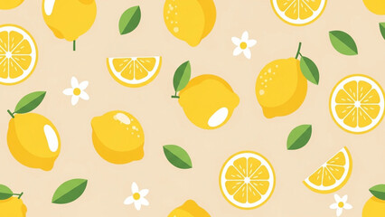 Obraz premium seamless pattern with lemons