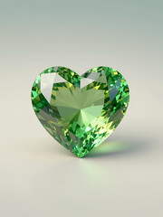 Fototapeta premium Heart-Shaped Polished Green Gemstone Isolated On A Gradient Background For Jewelry Or Luxury Design
