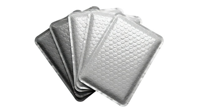 Stack of Silver Padded Envelopes
