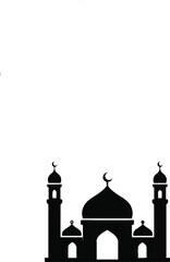 Taj Mahal vector illustration with silhouette of famous Indian landmark