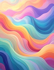 Obraz premium A colorful abstract image with wavy lines (2)
