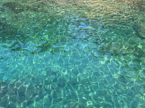 Transparent sea water amazing turquoise watercolor.