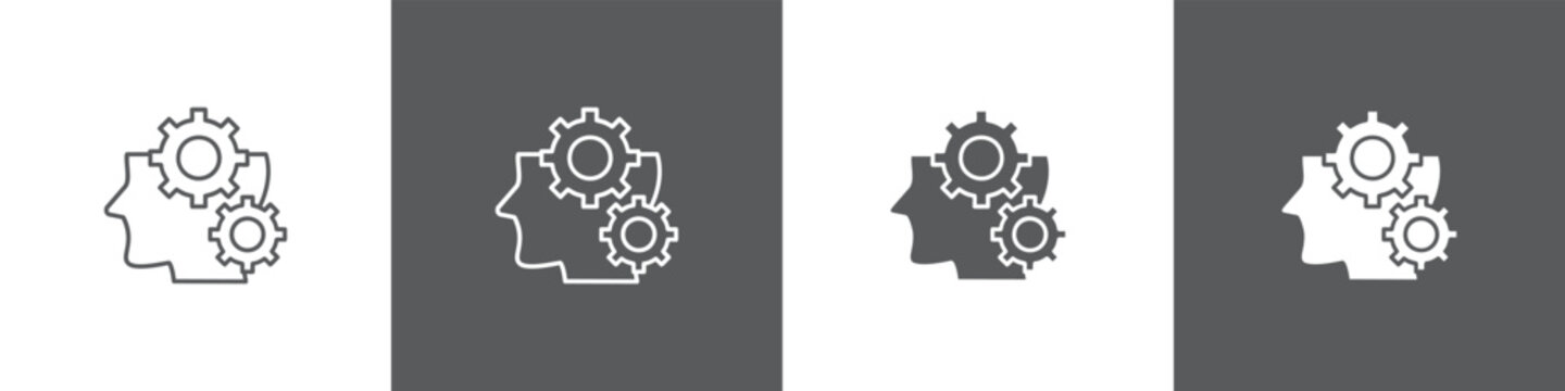 Apprentice line glyph icon style in white and black background