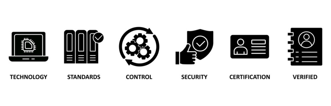 ISO27001 icon set vector illustration concept for information security management system (ISMS) with an icon of technology, standards, control, security, certification, and verified