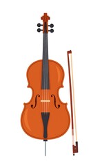 Fototapeta premium A digital illustration of a brown violin with a bow