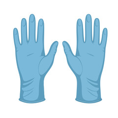 Obraz premium Blue Protective Latex Gloves Illustration