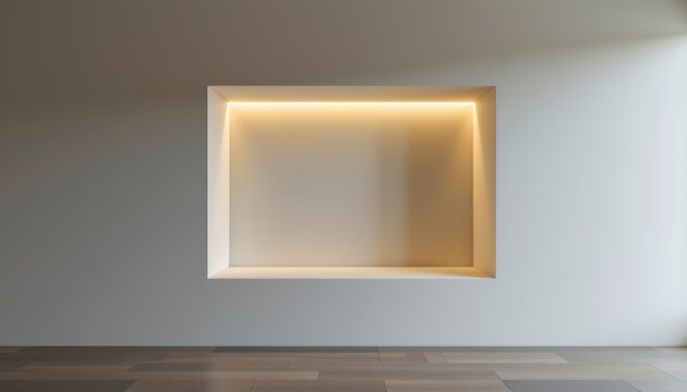 Modern Minimalist Interior with Builtin Wall Niche Lighting