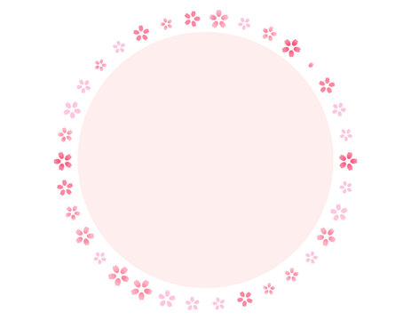 春素材　桜の丸い形のフレーム　4