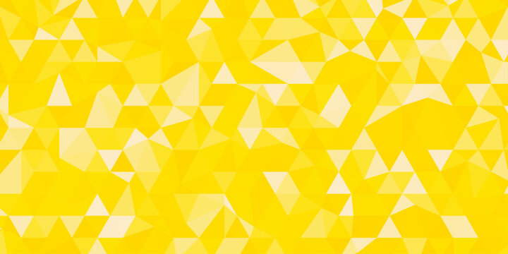 Abstract yellow triangular mosaic texture pattern background. vector illustration of abstract polygonal background