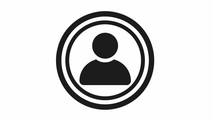 Obraz premium Simple black user icon on white background.