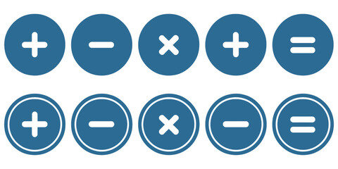 Fototapeta premium Calculator Math Icon Vector with Plus Minus Multiply Divide Equal Symbols