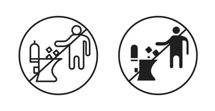 Do not litter in toilet signs. web vector design