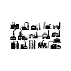 Naklejka premium black factory view vector logo