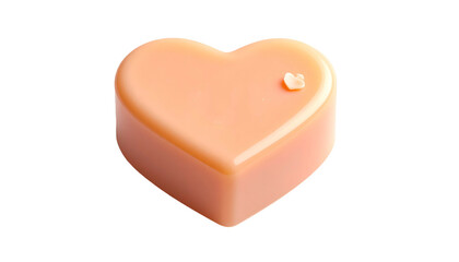 Peach Colored Heart Shaped Soap Bar.