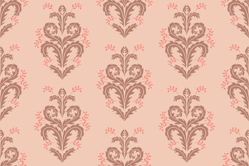 Obraz premium Floral oriental pattern concept showcasing detailed pattern elements inspired by classic oriental art. Design for textile, background, wallpaper, fabric, wrapping, carpet, and vector illustration.