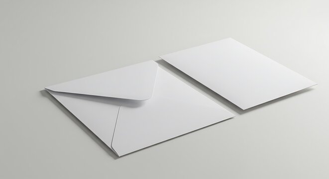 Clean Minimalist Stationery Mockup: Envelope & Card