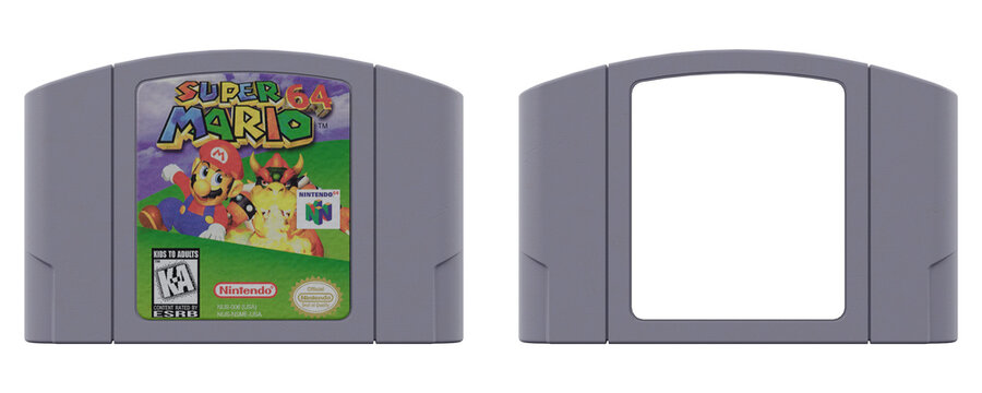 Nintendo 64 Cartridge Super Mario Retro Game 90s N64 - transparent PNG