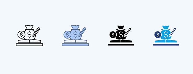 Financial Literacy Multiple Icon Illustration Vector