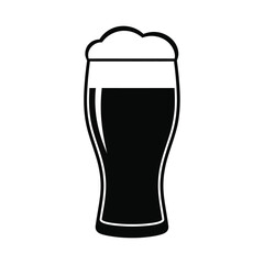 Black beer glass with foam drink