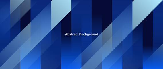Fototapeta premium Modern blue abstract background. With straight lines pattern. Web banner, wallpaper, banner, brochure. Geometric shape background.