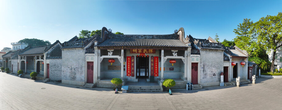 Aerial photography of the Chen Clan Ancestral Hall complex in Chadong Village, Zhongshan City