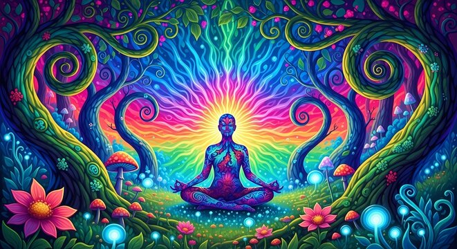 Meditation Mind Expansion Psychedelic Art Illustration