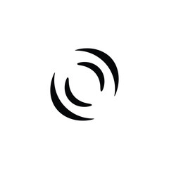 Obraz premium Black curved lines spiral shape