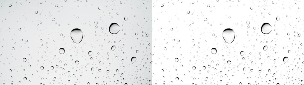 Water drops Rain droplets shower condensation window - Transparent spray droplet surface isolated PNG transparent background