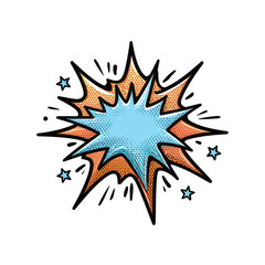 Fototapeta premium Comic style explosion with stars and dynamic lines isolated on transparent background