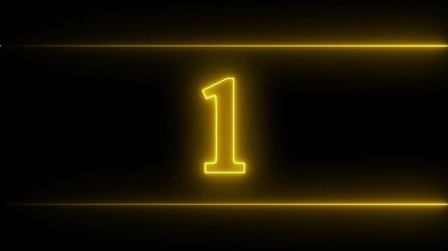 5 to 0 second modern digital countdown timer neon line light style on black background. Sci-Fi neon line frame 5 sec countdown loop. countdown timer 5 sec animation 4k video.