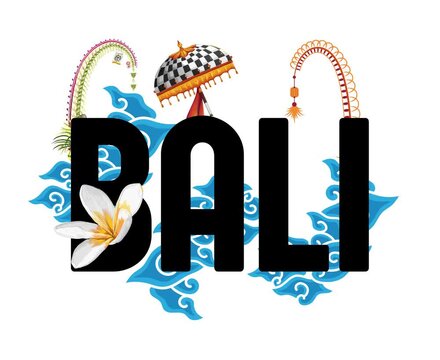 Animated Bali Culture Icons Loop Background.