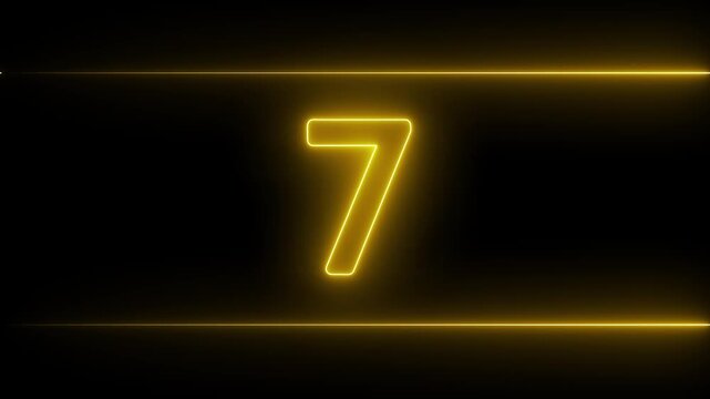 11 to 0 second modern digital countdown timer neon line light style on black background. Sci-Fi neon line frame 11 sec countdown loop. countdown timer 11 sec animation 4k video.