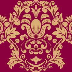 Damask Nature Pattern Background Illustration For Cover, Banner, Notes. Aesthetic Background. Damask Pattern Background. Seamless background.