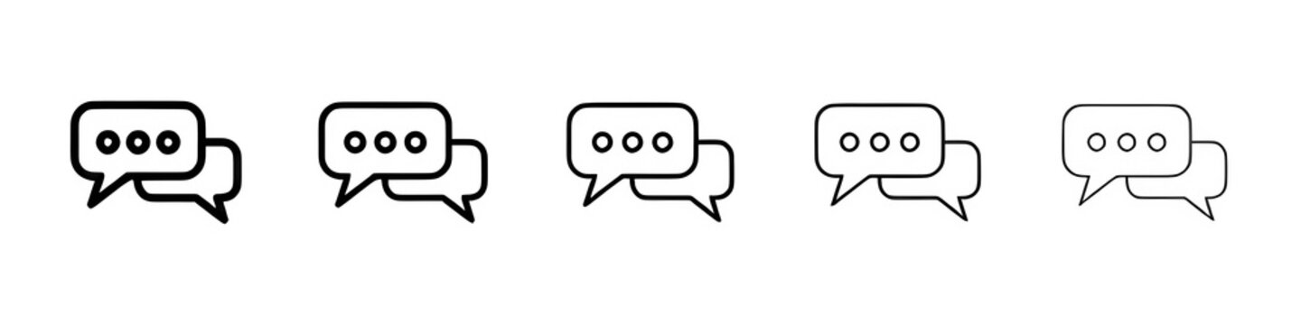 Comment question line icon set, faq line icon, question and answer pictogram, inquire bubble, ask or request sign, frequently asked questions icon for Ui designs