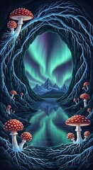 Fantastical grotto frames a breathtaking nocturnal sky reflected in still water