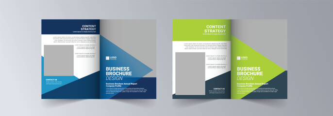 Modern Two-Page Corporate Business Brochure Design Template | Professional Company Profile Flyer