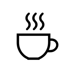 Steaming Coffee Cup Line Icon