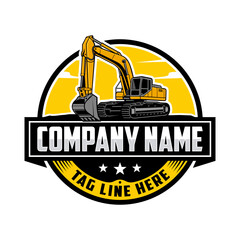 Excavator Vector Logo, vector illustration
